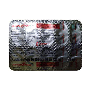 angiotec tablet er Allopathy (Ranolazine (500mg)) - Uses in Hindi, Side Effects, Substitutes & Price in India