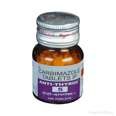 anti-thyrox 5 tablet Allopathy (Carbimazole (5mg)) - Uses in Hindi, Side Effects, Substitutes & Price in India