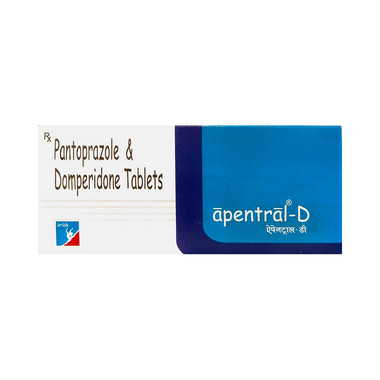 apentral-d 10mg/40mg tablet Allopathy (Domperidone (10mg)) - Uses in Hindi, Side Effects, Substitutes & Price in India