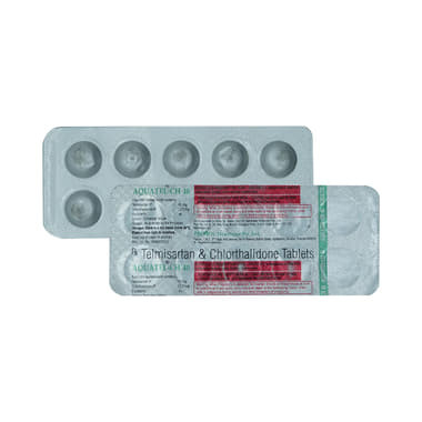 aquatel ch 40mg/12.5mg tablet Allopathy (Telmisartan (40mg)) - Uses in Hindi, Side Effects, Substitutes & Price in India