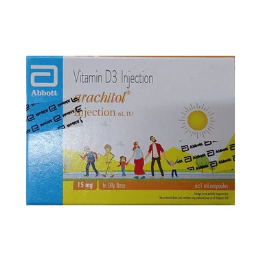 arachitol 6l injection Allopathy (Vitamin D3 (600000IU)) - Uses in Hindi, Side Effects, Substitutes & Price in India