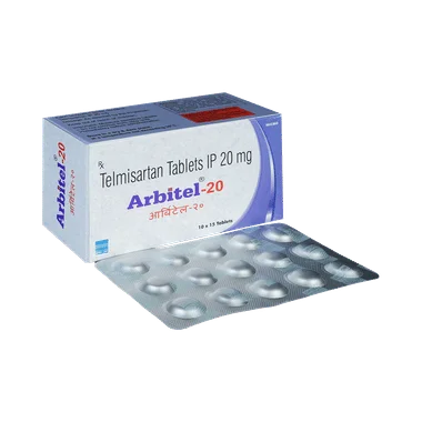arbitel 20 tablet Allopathy (Telmisartan (20mg)) - Uses in Hindi, Side Effects, Substitutes & Price in India