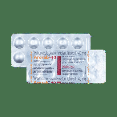arorab 40mg tablet Allopathy (Rabeprazole (40mg)) - Uses in Hindi, Side Effects, Substitutes & Price in India