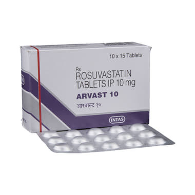 arvast 10 tablet Allopathy (Rosuvastatin (10mg)) - Uses in Hindi, Side Effects, Substitutes & Price in India