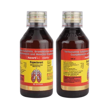 ascoril plus expectorant Allopathy (Bromhexine (2mg/5ml)) - Uses in Hindi, Side Effects, Substitutes & Price in India