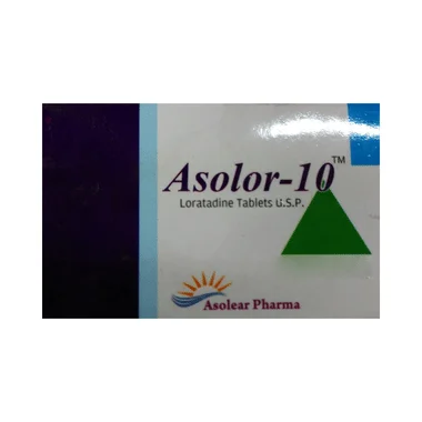 asolor  10 tablet Allopathy (Loratadine (10mg)) - Uses in Hindi, Side Effects, Substitutes & Price in India