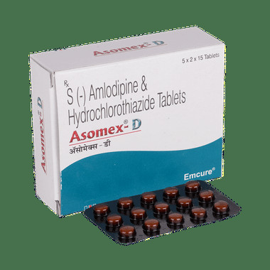 asomex-d tablet Allopathy (Amlodipine (2.5mg)) - Uses in Hindi, Side Effects, Substitutes & Price in India
