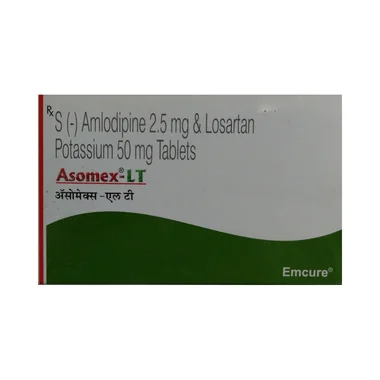 asomex-lt tablet Allopathy (Losartan (50mg)) - Uses in Hindi, Side Effects, Substitutes & Price in India