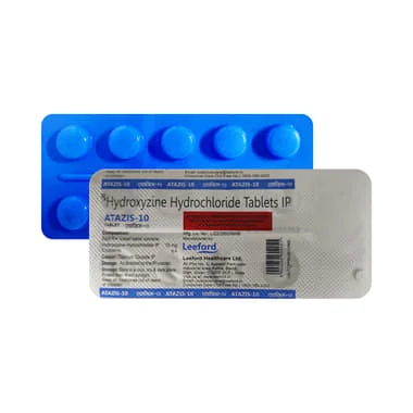 atazis 10mg tablet Allopathy (Hydroxyzine (10mg)) - Uses in Hindi, Side Effects, Substitutes & Price in India