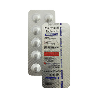 athrovas 20mg tablet allopathy (Rosuvastatin (20mg)) - Uses in Hindi, Side Effects, Substitutes & Price in India