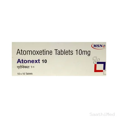 atonext 10 tablet Allopathy (Atomoxetine (10mg)) - Uses in Hindi, Side Effects, Substitutes & Price in India