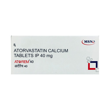 atorem 40 tablet Allopathy (Atorvastatin (40mg)) - Uses in Hindi, Side Effects, Substitutes & Price in India