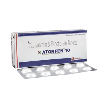 atorfen 10 tablet Allopathy (Atorvastatin (10mg)) - Uses in Hindi, Side Effects, Substitutes & Price in India