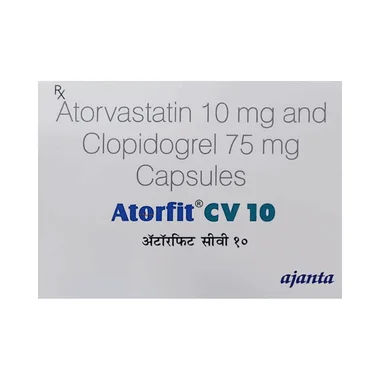 atorfit cv 10 capsule Allopathy (Atorvastatin (10mg)) - Uses in Hindi, Side Effects, Substitutes & Price in India