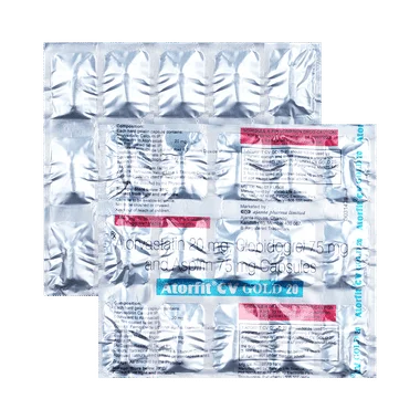 atorfit cv gold 20 capsule Allopathy (Aspirin (75mg)) - Uses in Hindi, Side Effects, Substitutes & Price in India