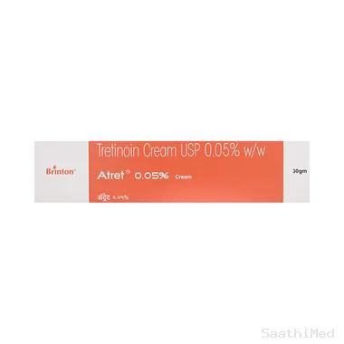 atret 0.05% cream Allopathy (Tretinoin (0.05% w/w)) - Uses in Hindi, Side Effects, Substitutes & Price in India