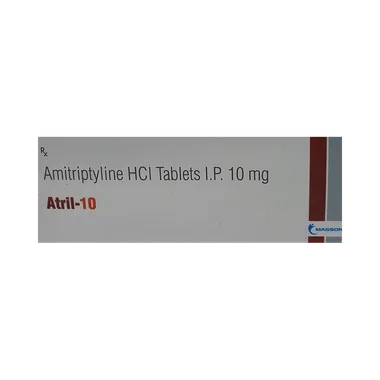atril 10 tablet Allopathy (Amitriptyline (10mg)) - Uses in Hindi, Side Effects, Substitutes & Price in India