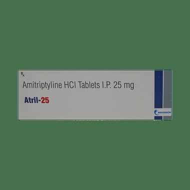 atril 25 tablet allopathy (Amitriptyline (25mg)) - Uses in Hindi, Side Effects, Substitutes & Price in India