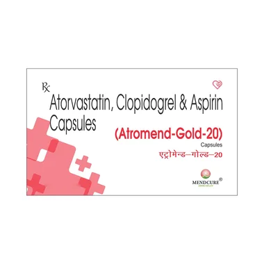 atromend-gold 20 capsule Allopathy (Aspirin (75mg)) - Uses in Hindi, Side Effects, Substitutes & Price in India