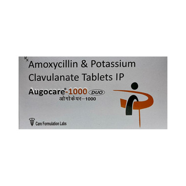 augocare 1000 duo tablet Allopathy (Amoxycillin (875mg)) - Uses in Hindi, Side Effects, Substitutes & Price in India