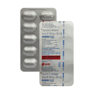 augpen  kid 200 mg/28.5 mg tablet dt Allopathy (Amoxycillin (200mg)) - Uses in Hindi, Side Effects, Substitutes & Price in India