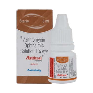 azithral eye drop Allopathy (Azithromycin (1% w/v)) - Uses in Hindi, Side Effects, Substitutes & Price in India