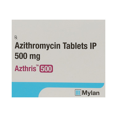 azthris 500 tablet Allopathy (Azithromycin (500mg)) - Uses in Hindi, Side Effects, Substitutes & Price in India