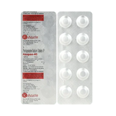 azupan 40mg tablet Allopathy (Pantoprazole (40mg)) - Uses in Hindi, Side Effects, Substitutes & Price in India