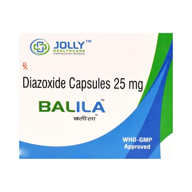 balila 25mg capsule Allopathy (Diazoxide (25mg)) - Uses in Hindi, Side Effects, Substitutes & Price in India
