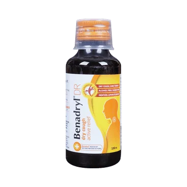 benadryl dr syrup Allopathy (Dextromethorphan Hydrobromide (15mg/5ml)) - Uses in Hindi, Side Effects, Substitutes & Price in India