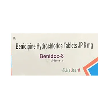 benidoc 8 tablet Allopathy (Benidipine (8mg)) - Uses in Hindi, Side Effects, Substitutes & Price in India
