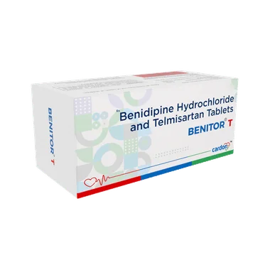 benitor t tablet allopathy (Benidipine (4mg) + Telmisartan (40mg)) - Uses in Hindi, Side Effects, Substitutes & Price in India