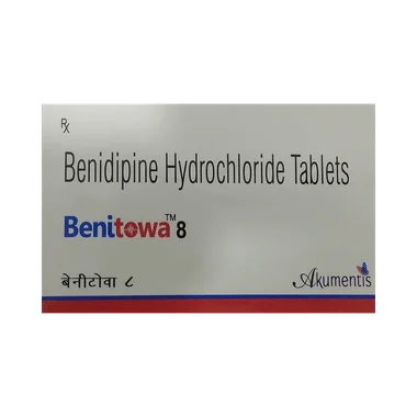 benitowa 8 tablet Allopathy (Benidipine (8mg)) - Uses in Hindi, Side Effects, Substitutes & Price in India