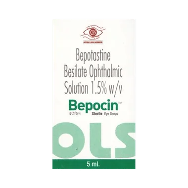 bepocin sterile eye drops Allopathy (Bepotastine (1.5% w/v)) - Uses in Hindi, Side Effects, Substitutes & Price in India