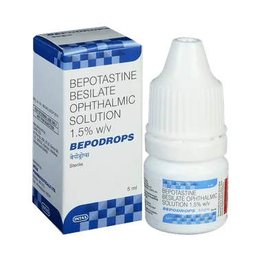 bepodrops ophthalmic solution Allopathy (Bepotastine (1.5% w/v)) - Uses in Hindi, Side Effects, Substitutes & Price in India