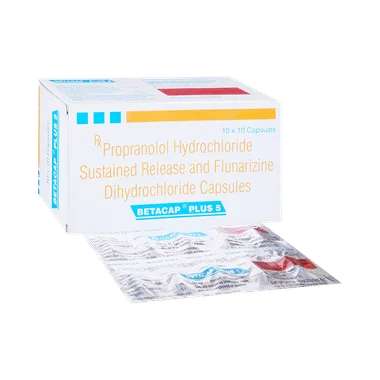 betacap plus 5 capsule sr Allopathy (Propranolol (40mg)) - Uses in Hindi, Side Effects, Substitutes & Price in India