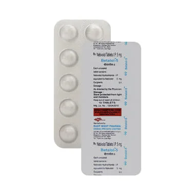 betalol 5mg tablet Allopathy (Nebivolol (5mg)) - Uses in Hindi, Side Effects, Substitutes & Price in India