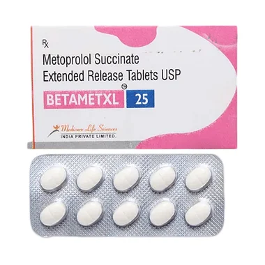 betamet 25mg tablet xl Allopathy (Metoprolol Succinate (25mg)) - Uses in Hindi, Side Effects, Substitutes & Price in India