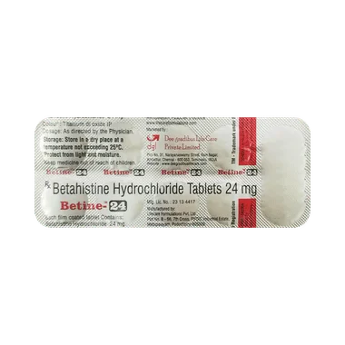 betine 24mg tablet Allopathy (Betahistine (24mg)) - Uses in Hindi, Side Effects, Substitutes & Price in India