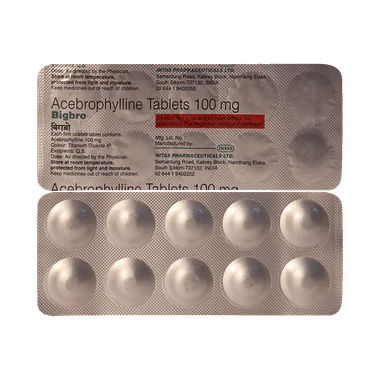 bigbro tablet Allopathy (Acebrophylline (100mg)) - Uses in Hindi, Side Effects, Substitutes & Price in India
