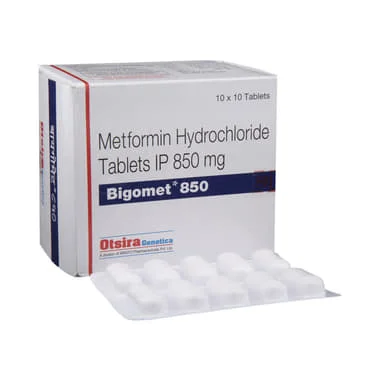 bigomet 850 tablet Allopathy (Metformin (850mg)) - Uses in Hindi, Side Effects, Substitutes & Price in India