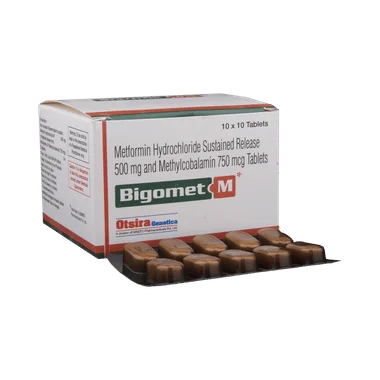 bigomet m  tablet sr Allopathy (Metformin (500mg)) - Uses in Hindi, Side Effects, Substitutes & Price in India