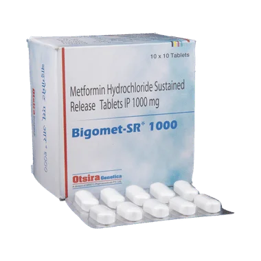 bigomet -sr 1000 tablet Allopathy (Metformin (1000mg)) - Uses in Hindi, Side Effects, Substitutes & Price in India