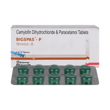 bigspas-p tablet Allopathy (Camylofin (50mg)) - Uses in Hindi, Side Effects, Substitutes & Price in India