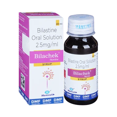 bilachek syrup Allopathy (Bilastine (2.5mg/ml)) - Uses in Hindi, Side Effects, Substitutes & Price in India
