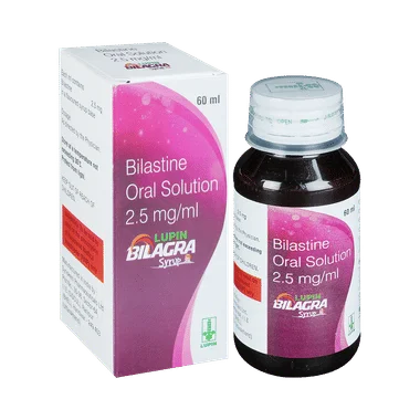 bilagra syrup Allopathy (Bilastine (2.5mg/ml)) - Uses in Hindi, Side Effects, Substitutes & Price in India