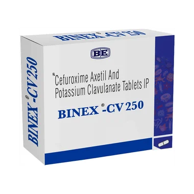 binex-cv 250 tablet Allopathy (Cefuroxime (250mg)) - Uses in Hindi, Side Effects, Substitutes & Price in India