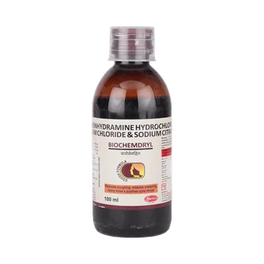 biochemdryl syrup Allopathy (Menthol (NA)) - Uses in Hindi, Side Effects, Substitutes & Price in India