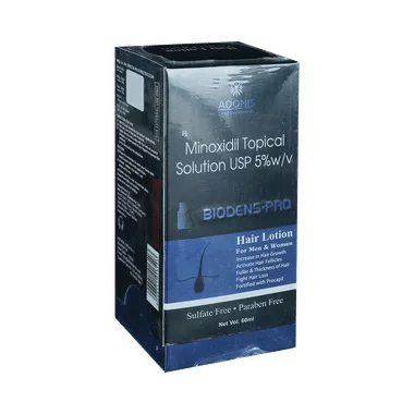 biodens pro hair lotion solution Allopathy (Minoxidil (5% w/v)) - Uses in Hindi, Side Effects, Substitutes & Price in India