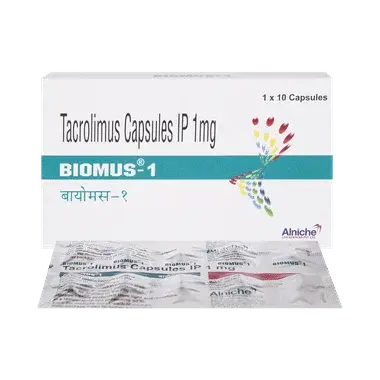 biomus 1 capsule Allopathy (Tacrolimus (1mg)) - Uses in Hindi, Side Effects, Substitutes & Price in India
